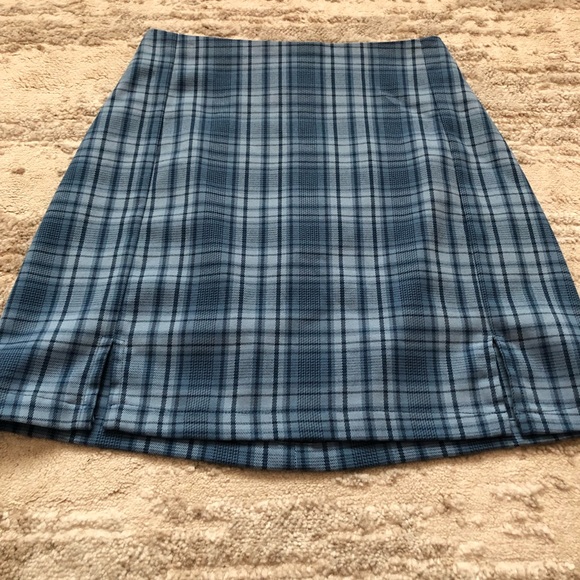 Pacsun Blue Plaid Mini Skirt Size Small - Picture 3 of 8